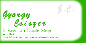 gyorgy csiszer business card